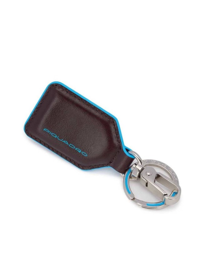  Piquadro - Portachiavi in pelle con moschettone Blue Square