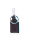  Piquadro - Portachiavi in pelle con moschettone Blue Square