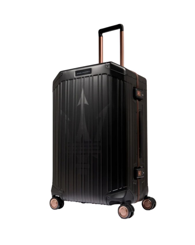 Piquadro - Trolley Medio rigido in alluminio 4 ruote Collezione Maserati