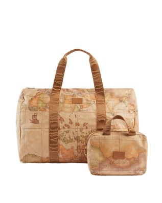 Alviero Martini Prima Classe - Borsone pieghevole da viaggio con mini beauty Geo Soft 2