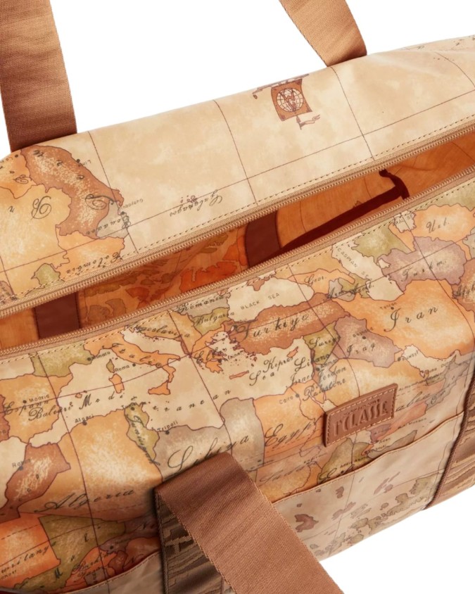 Alviero Martini Prima Classe - Borsone pieghevole da viaggio con mini beauty Geo Soft