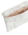 Alviero Martini Prima Classe - Bustina grande rettangolare in tessuto soft stampa Geo White