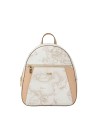 Alviero Martini Prima Classe - Zaino tessuto stampa Geo White con inserti frontali in pelle