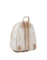 Alviero Martini Prima Classe - Zaino tessuto stampa Geo White con inserti frontali in pelle