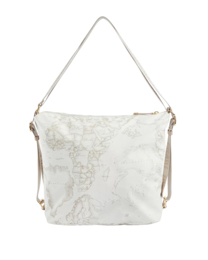 Alviero Martini Prima Classe - Borsa hobo doppia portabilità Geo Soft White