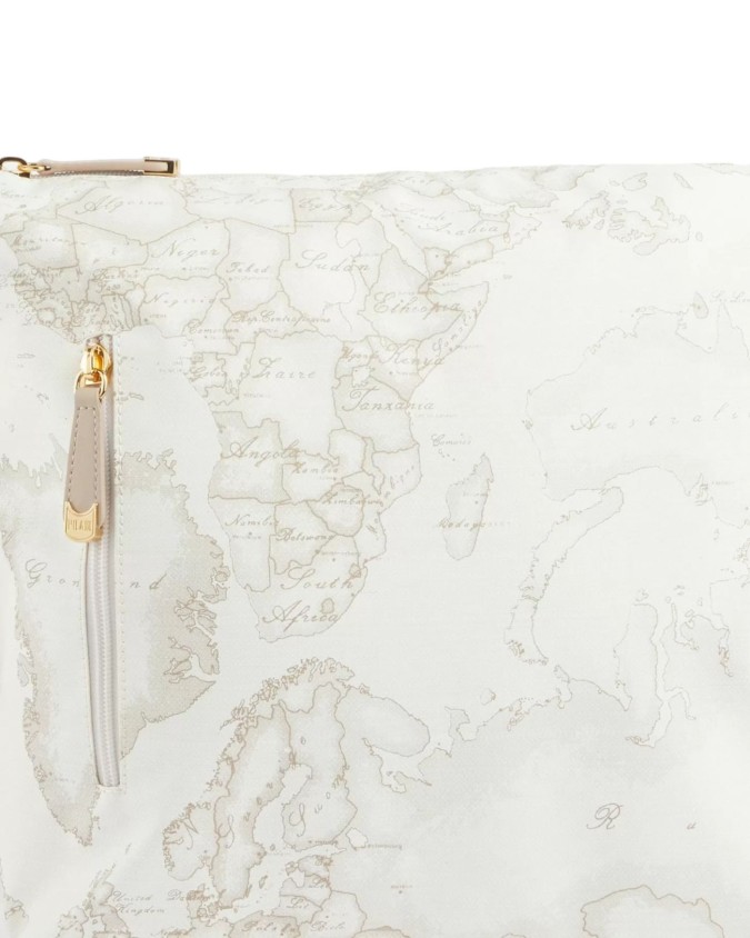 Alviero Martini Prima Classe - Borsa hobo doppia portabilità Geo Soft White