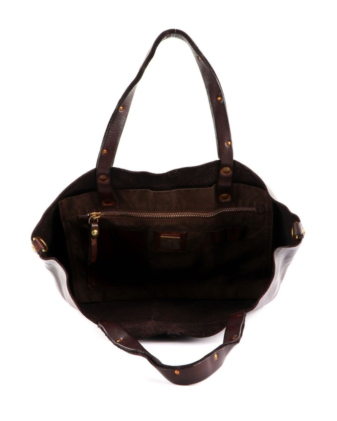 Campomaggi - Tote bag grande in pelle con decorazione laserata Teodorano