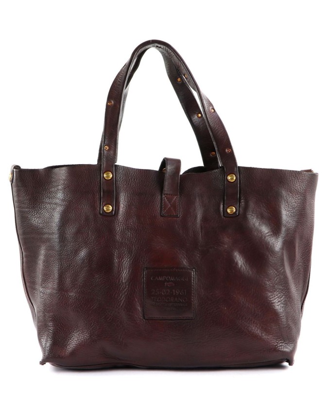 Campomaggi - Tote bag grande in pelle con decorazione laserata Teodorano
