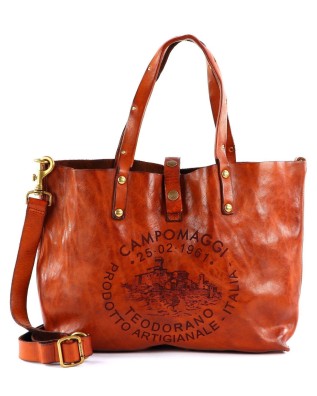  Campomaggi - Tote bag grande in pelle con decorazione laserata