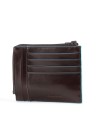 Piquadro - Bustina porta monete in pelle con zip RFID Blue Square