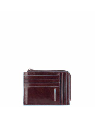 Piquadro - Bustina porta monete in pelle con zip RFID Blue