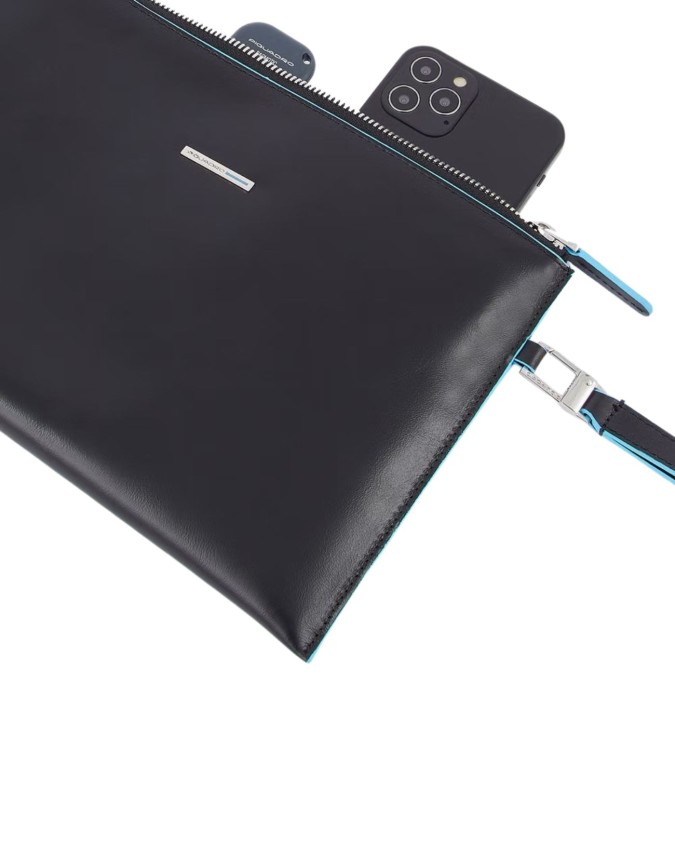  Piquadro - Pochette uomo in pelle sottile porta iPad®mini Blue