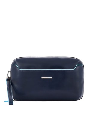 Piquadro - Pochette in pelle a due scomparti Blue Square