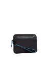  Piquadro - Pochette in pelle con porta carte di credito e