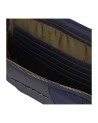  Piquadro - Pochette a due scomparti in pelle e tessuto con