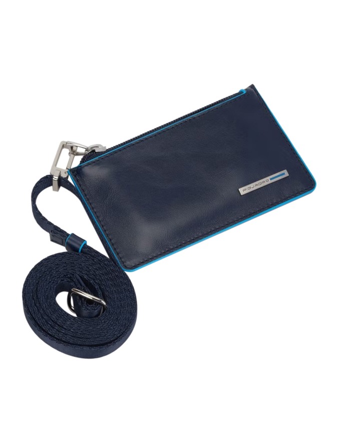  Piquadro - Pochette in pelle sottile con tracolla rimovibile