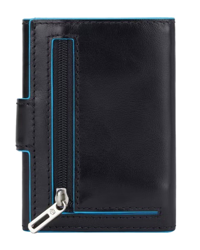  Piquadro - Portafoglio uomo tascabile con porta monete Blue