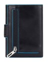  Piquadro - Portafoglio uomo tascabile con porta monete Blue