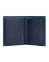 Piquadro - Portafoglio uomo verticale con porta monete RFID Blue Square