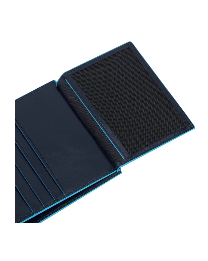 Piquadro - Portafoglio uomo verticale con porta monete RFID Blue Square