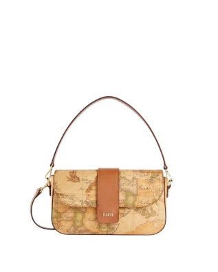 Alviero Martini Prima Classe - Borsa con patta in tessuto goffrato Geo Classic