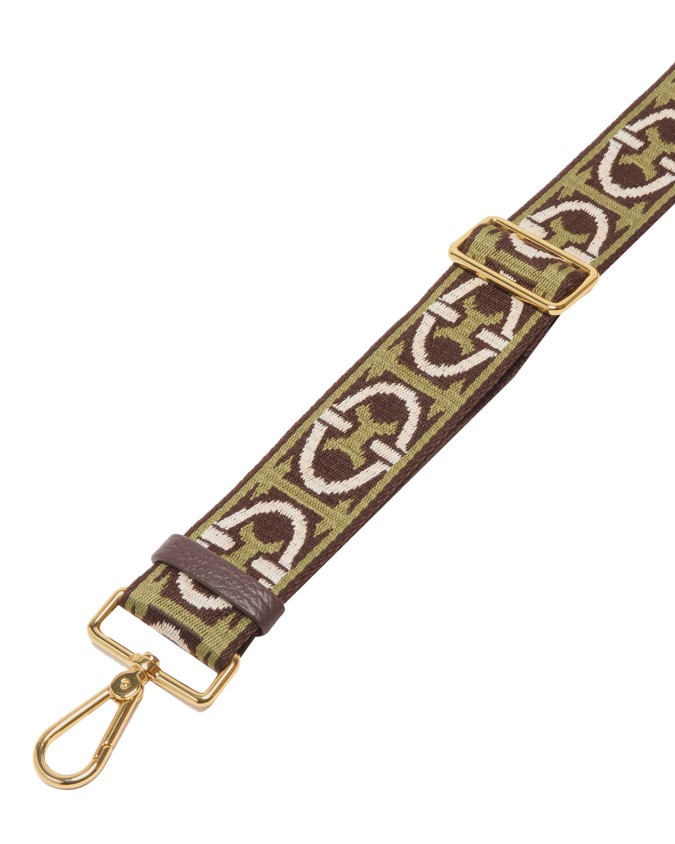  Coccinelle - Tracolla in tessuto Jacquard con motivo Monogram