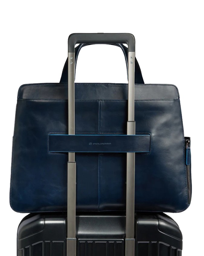  Piquadro - Cartella porta pc 15.6'' in pelle Blue Square