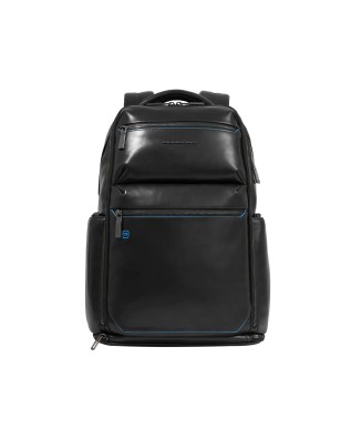 Piquadro - Customizable Blue Square 15.6'' Leather Laptop...