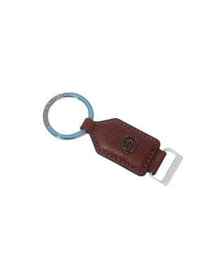 Piquadro - Men's keychain with a Black Square leather...