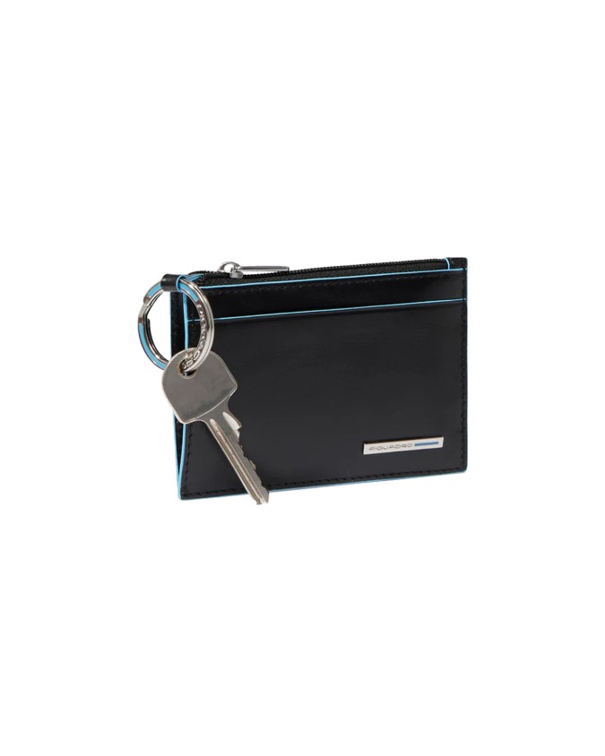 Piquadro - Portachiavi a bustina in pelle e porta carte di credtito Blue Square