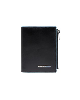 Piquadro - Blue Square Vertical Men's Leather Wallet with...