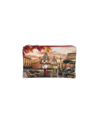 Ynot - Faux Leather Clutch, Size M, "Città" Print, Yesbag