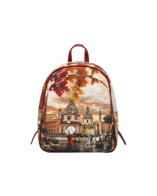  Ynot - Zaino Donna Tg. M con tasca esterna in Ecopelle Stampa