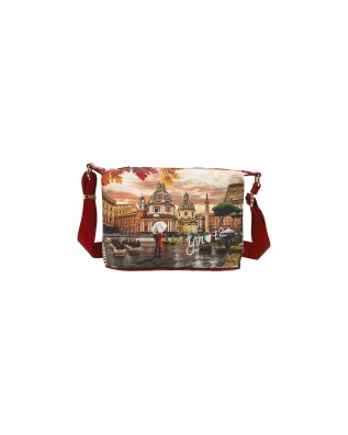  Ynot - Borsa Hobo Tg. S in Ecopelle Stampa Città Yesbag