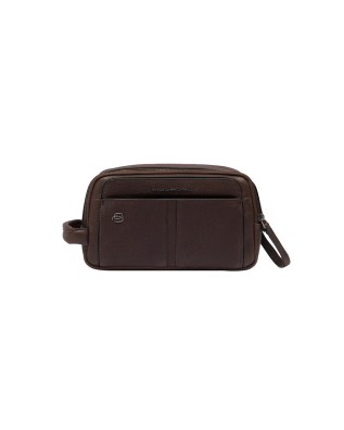 Piquadro - Hedley Men's Leather Toiletry Bag with Side...