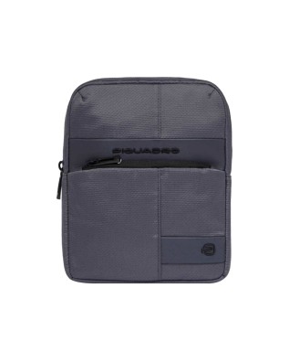  Piquadro - Borsello porta iPad Mini in pelle e tessuto