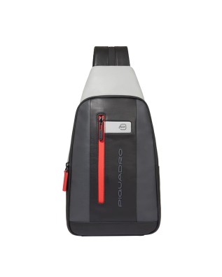  Piquadro - Zaino monospalla uomo in pelle porta iPad® Urban