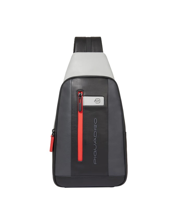  Piquadro - Zaino monospalla uomo in pelle porta iPad® Urban