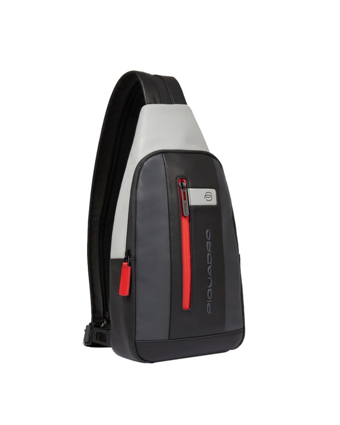  Piquadro - Zaino monospalla uomo in pelle porta iPad® Urban
