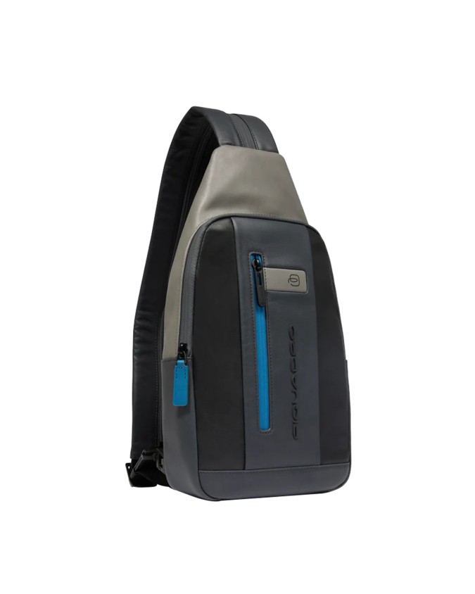  Piquadro - Zaino monospalla uomo in pelle porta iPad® Urban