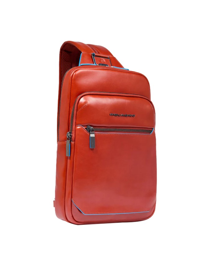  Piquadro - Monospalla in pelle con portabilità a zaino Blue