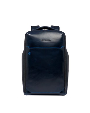 Piquadro - Customizable Blue Square 14" Leather Laptop...
