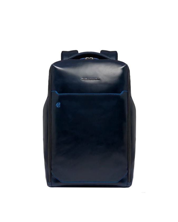  Piquadro - Zaino porta pc 14" in pelle personalizzabile Blue