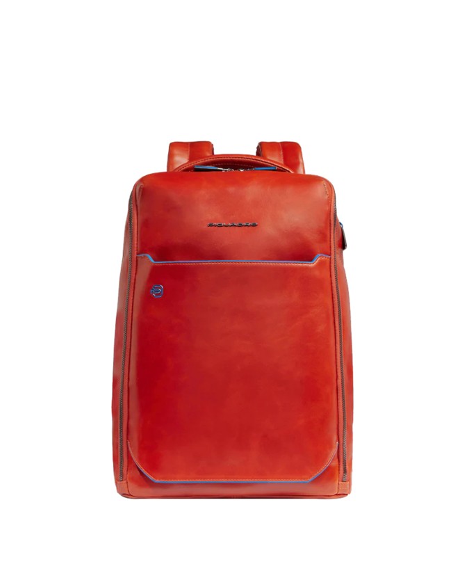  Piquadro - Zaino porta pc 14" in pelle personalizzabile Blue