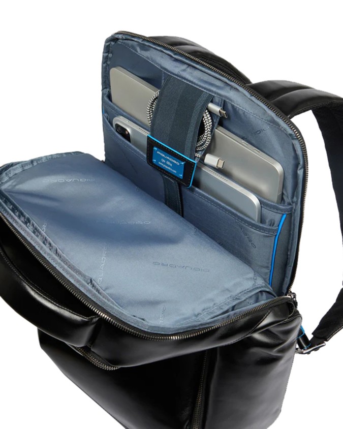  Piquadro - Zaino in pelle porta pc 15,6'' personalizzabile