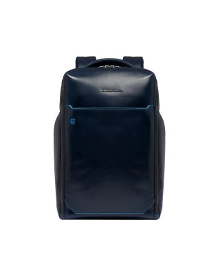 Piquadro - Zaino in pelle porta pc 15,6'' a tre scomparti Blue