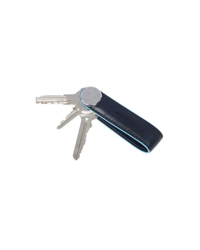  Piquadro - Portachiavi uomo in pelle Blue Square