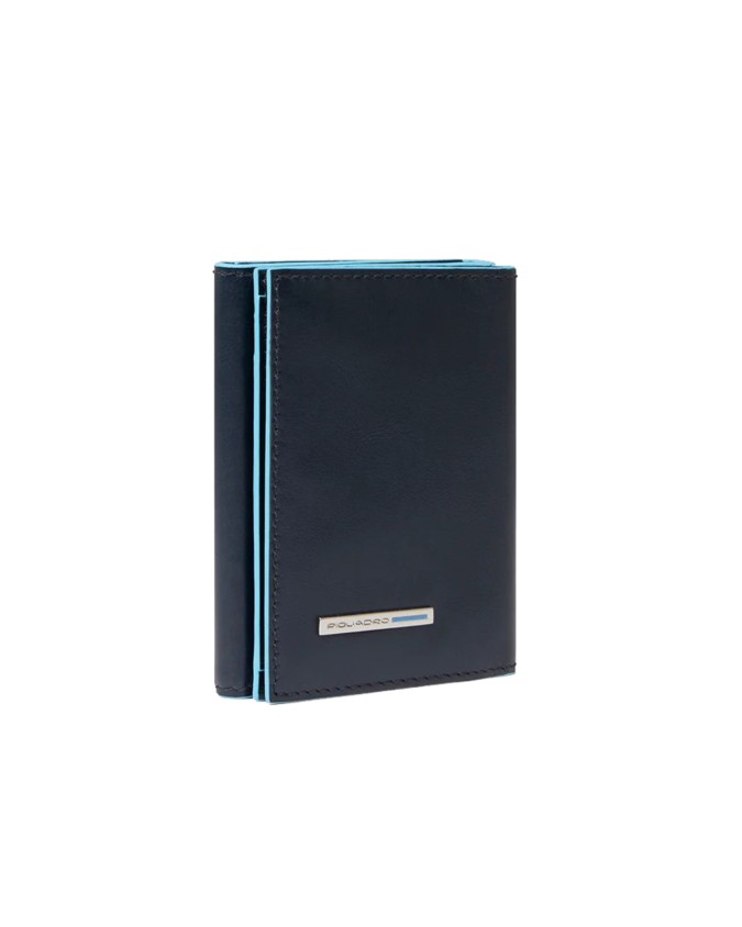  Piquadro - Portafoglio verticale mini in pelle con portamonete