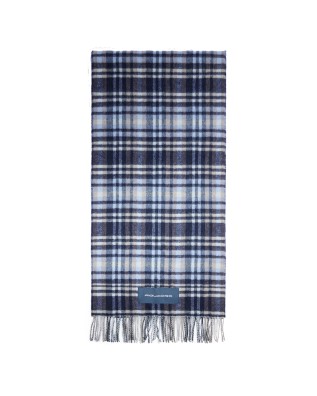 Piquadro - Damen-Schal mit Karomuster und Fransen aus...
