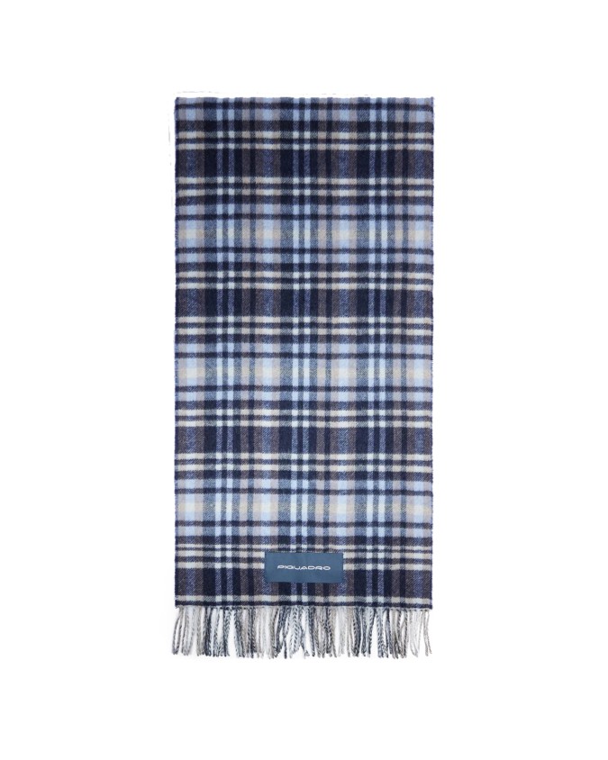  Piquadro - Sciarpa donna check con frange in tessuto